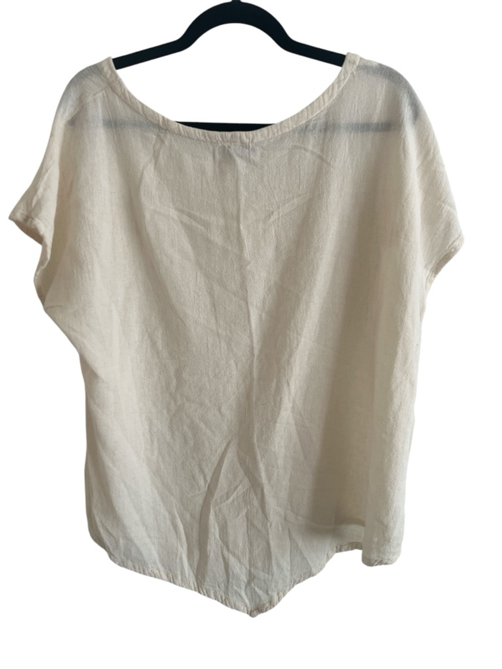 Oh My Gauze Size 2 Cream Gauze Cotton Top Oversized Lagenlook Boho - Picture 2 of 6